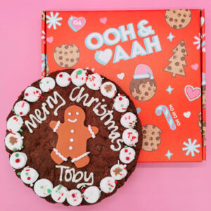 Christmas Gift for Foodies Merry Christmas Personalised Gingerbread Design Cookie