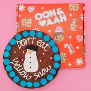 Christmas Gift for Foodies Don't Eat Yellow Snow Snowman Designed Cookie Card