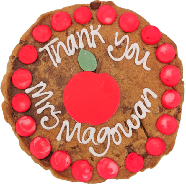 Thank You Teacher Apple Giant Cookie Card Featured Image
